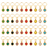 40Pcs 10 Color Vacuum Plating Real 18K Gold Plated 201 Stainless Steel Rhinestone Charms PALLOY-AB00194-1