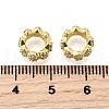 Wave Flat Round Brass Micro Pave Cubic Zirconia European Beads KK-K300-07B-G-2