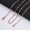 Brass Singapore Chains Necklaces for Women NJEW-D302-04RG-1