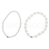 ABS Plastic Imitation Pearl & Alloy Magnetic Clasps Curtain Tiebacks HJEW-JM03410-2