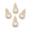 Rack Plating Brass Micro Pave Clear Cubic Zirconia Pendants ZIRC-F128-02G-1