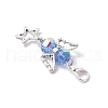 12Pcs 6 Colors Transparent Electroplate Glass Pendant Decorations HJEW-JM03144-5