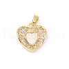 Brass Micro Pave Clear Cubic Zirconia Pendants KK-R213-06G-03-1