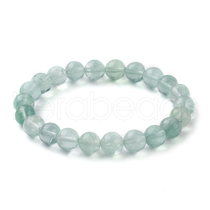 Natural Green Fluorite Stretch Bracelets for Women BJEW-JB10088-02-1