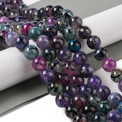 Natural Dragon Veins Agate Bead Strands G-NH0013-B01-02-1