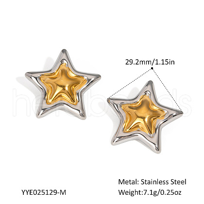 Stainless Steel Two Tone Stud Earrings MA4324-7-1