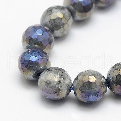 Electroplate Natural Labradorite Beads Strands X-G-L150-8mm-01-1