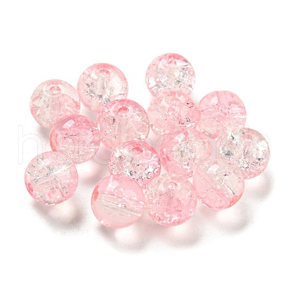 Transparent Spray Painting Crackle Glass Beads GLAA-L046-01B-38-1