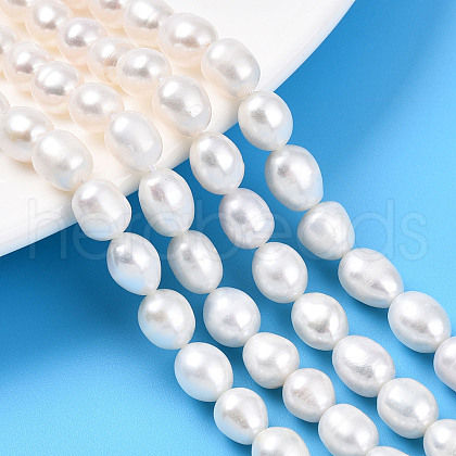 Natural Cultured Freshwater Pearl Beads Strands PEAR-N012-07W-01-1