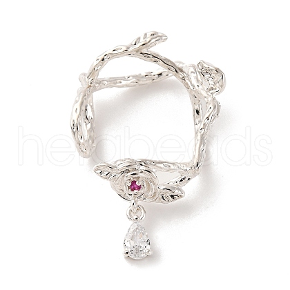 Brass Micro Pave Cubic Zirconia Findings KK-D378-20P-1