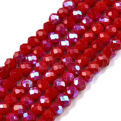 Electroplate Opaque Solid Color Glass Beads Strands EGLA-A044-P2mm-L02-1