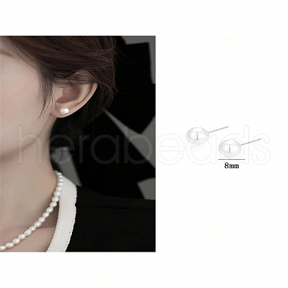 Mother's Day Jewellery Elegant Vintage Style 999 Silver Faux Pearl Stud Earrings for Women ES4450-1-1
