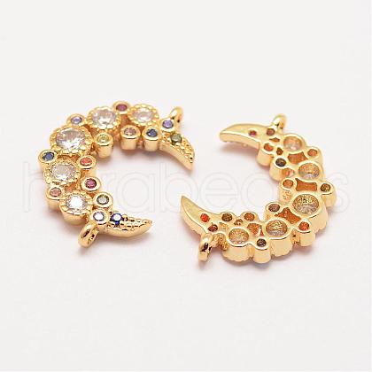 Brass Micro Pave Grade AAA Cubic Zirconia Links ZIRC-G090-94G-NR-1