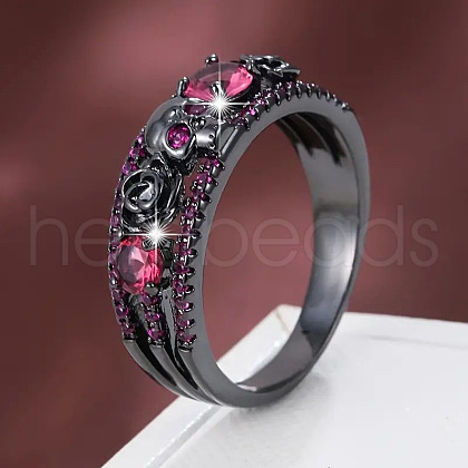 Alloy & Rhinestone Finger Rings FS-WG4F886-02-1