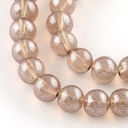 Transparent Spray Painted Glass Bead Strands DGLA-R050-4mm-12-1