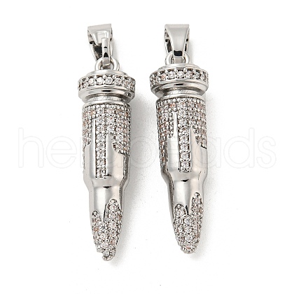 Brass Micro Pave Cubic Zirconia Pendants KK-P250-28P-1