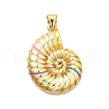 Brass Enamel Pendants KK-C087-27G-1
