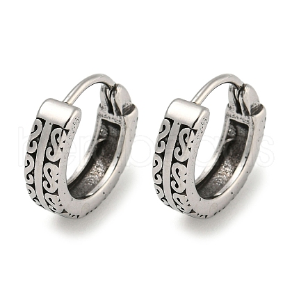 316 Surgical Stainless Steel Hoop Earrings EJEW-D096-23D-AS-1
