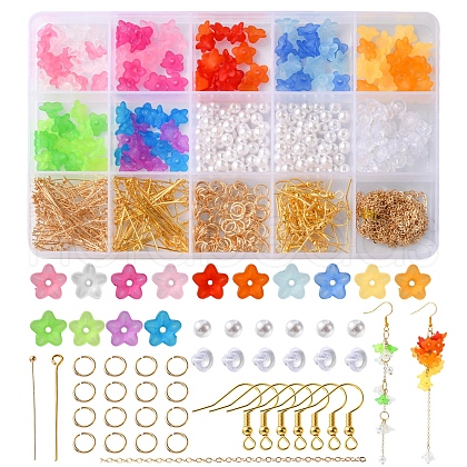 DIY DIY Flower Dangle Earrings Making Kit DIY-FS0004-40-1