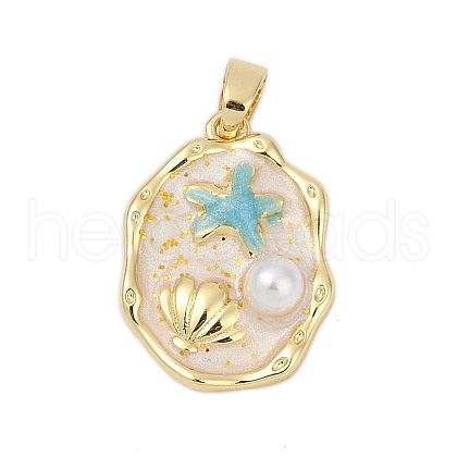 Brass Enamel Pendants KK-U068-02A-02G-1