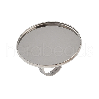 304 Stainless Steel Cuff Ring Components STAS-D372-06P-10-1
