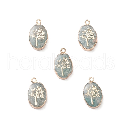 Natural Green Aventurine Pendants X-G-K333-01B-1