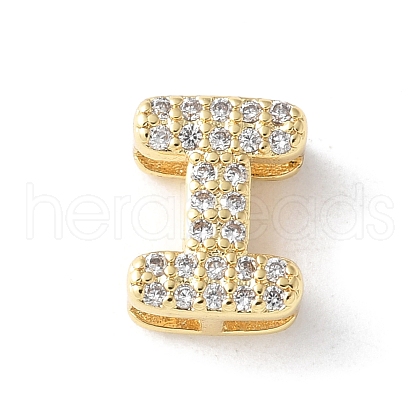 Brass Micro Pave Clear Cubic Zirconia Initial Multi-strand Links KK-S520-01G-09-1