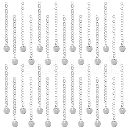 Unicraftale 50Pcs 304 Stainless Steel Curb Chain Extender STAS-UN0053-98-1
