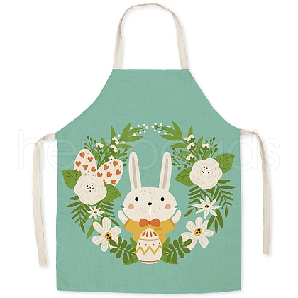 Cute Easter Egg Rabbit Pattern Polyester Sleeveless Apron PW-WG98916-11-1