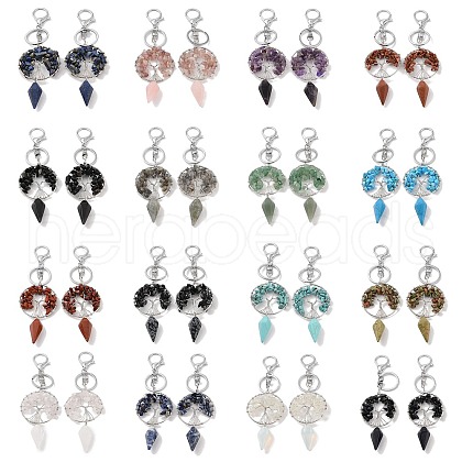 Natural & Synthetic Gemstone Keychain KEYC-K022-01P-1