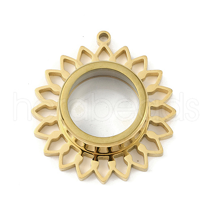Ion Plating(IP) 304 Stainless Stee Locket Pendants STAS-S132-07G-02-1