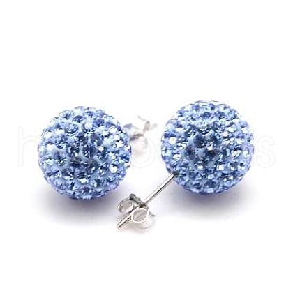 925 Sterling Silver Austrian Crystal Rhinestone Ear Studs SWARJ-D470-206-1