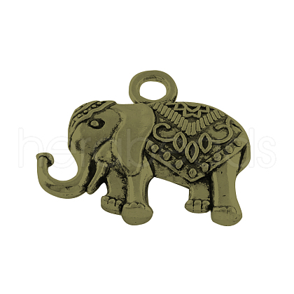 Elephant Tibetan Style Alloy Pendants TIBEP-R344-54AB-LF-1