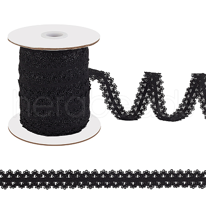 40M Nylon Elastic Double Edged Picot Lace Ribbons OCOR-WH0101-47A-1