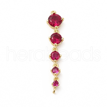 Rack Plating Brass Pave Cubic Zirconia Connector Charms KK-G458-02G-05-1