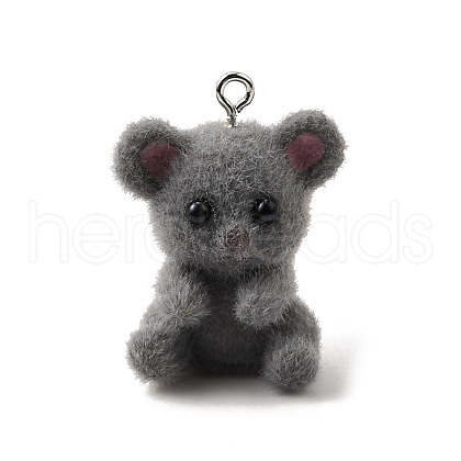 Flocky Opaque Resin Pendants FIND-U030-09P-01-1