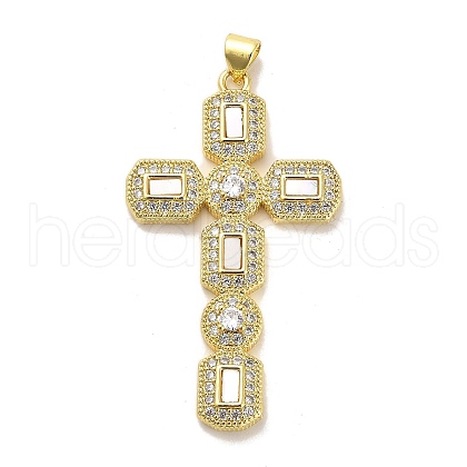 Brass Micro Pave Cubic Zirconia Pendants KK-K365-06A-G-1