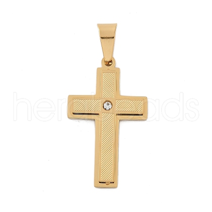 304 Stainless Steel Rhinestone Pendants STAS-G346-47A-G-1