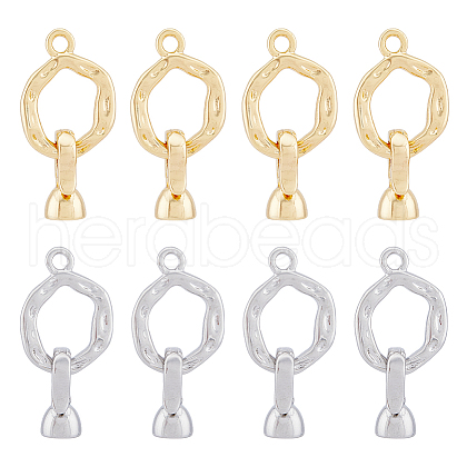 DICOSMETIC 8 Sets 2 Colors Brass Fold Over Clasps KK-DC0003-20-1
