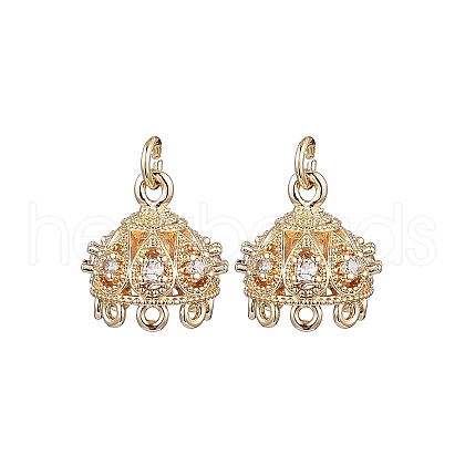 Brass Micro Pave Cubic Zirconia Multi-Strand Links KK-B133-06G-02-1