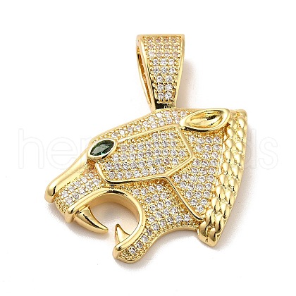 Brass Micro Pave Clear Cubic Zirconia Pendants KK-H433-36G-1