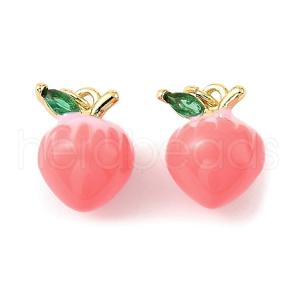 Fruit Brass Enamel Pendants KK-M324-04E-G-1