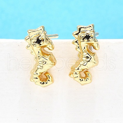 Brass Stud Earrings EJEW-H157-01G-01-1