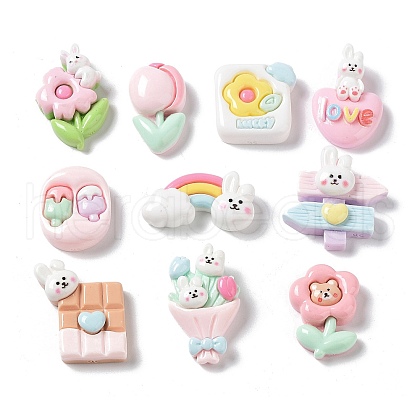 Opaque Resin Cabochons X1-CRES-M026-12-1