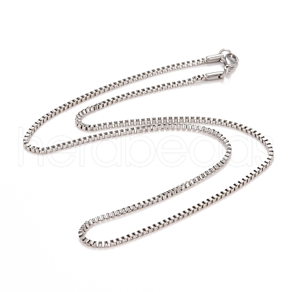 Tarnish Resistant Men's Box Chain Necklaces 304 Stainless Steel Necklaces NJEW-507L-4-1