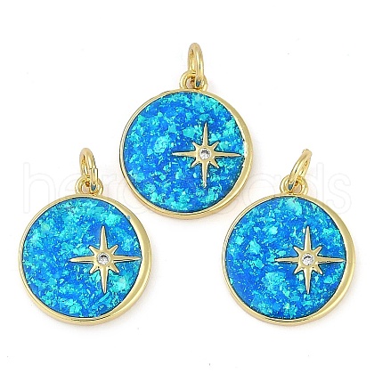 Rack Plating Brass Micro Pave Clear Cubic Zirconia Pendants KK-U032-18G-1