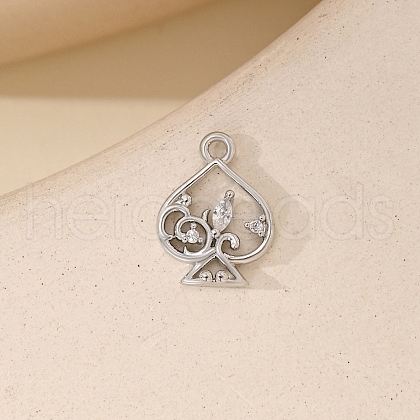 Metal Micro Pave Cubic Zirconia Pendants PW-WGB6EEC-02-1