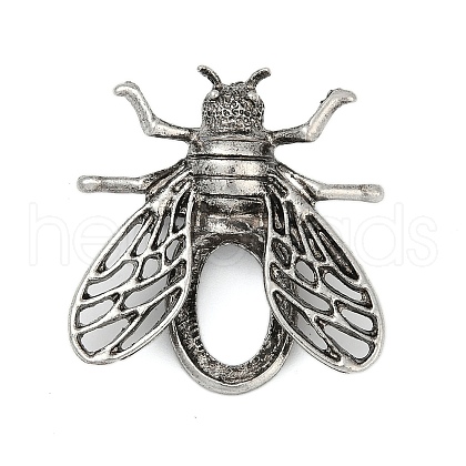 Plating Antique Silver Alloy Brooch Base Settings PALLOY-S045-01AS-1