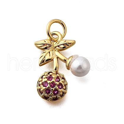 Brass Micro Pave Cubic Zirconia Pedants KK-B136-25G-1
