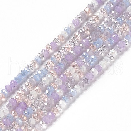 Electroplate Glass Beads Strands EGLA-S192-001A-B11-1